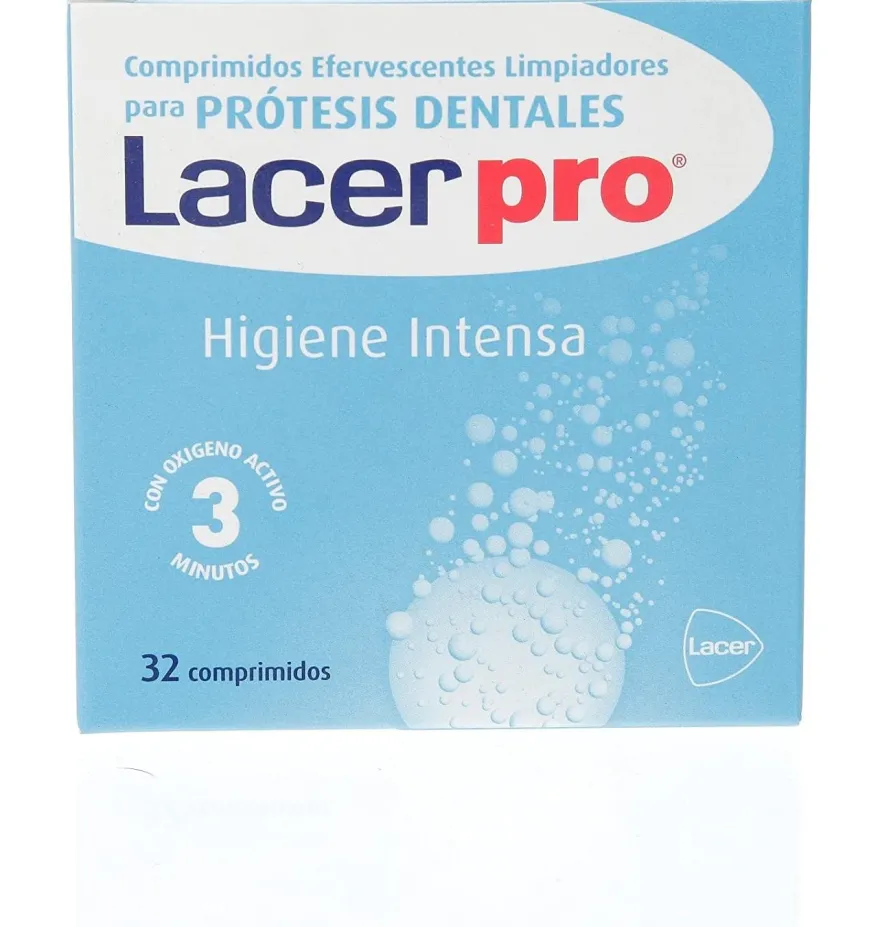 Lacerpro - Limpieza Protesis Dental (32 Comprimidos Efervescentes) - Lacer Laboratorios Sa