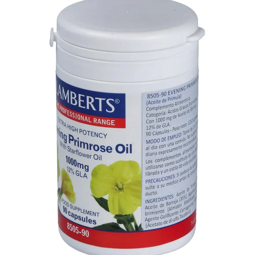Lamberts Aceite Primula Extra Alta Potencia Con Borraja 1000Mg 9