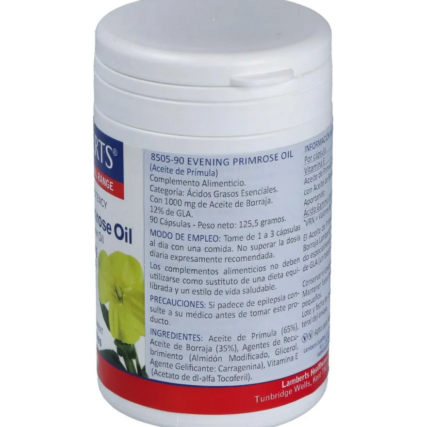 Lamberts Aceite Primula Extra Alta Potencia Con Borraja 1000Mg 9