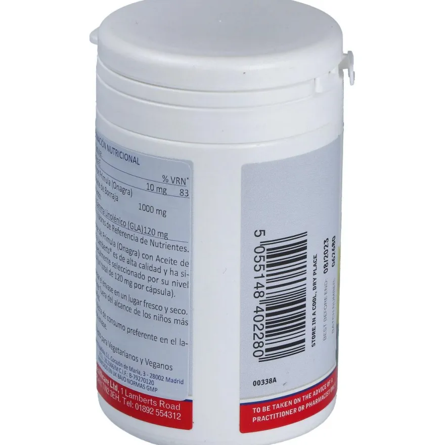 Lamberts Aceite Primula Extra Alta Potencia Con Borraja 1000Mg 9