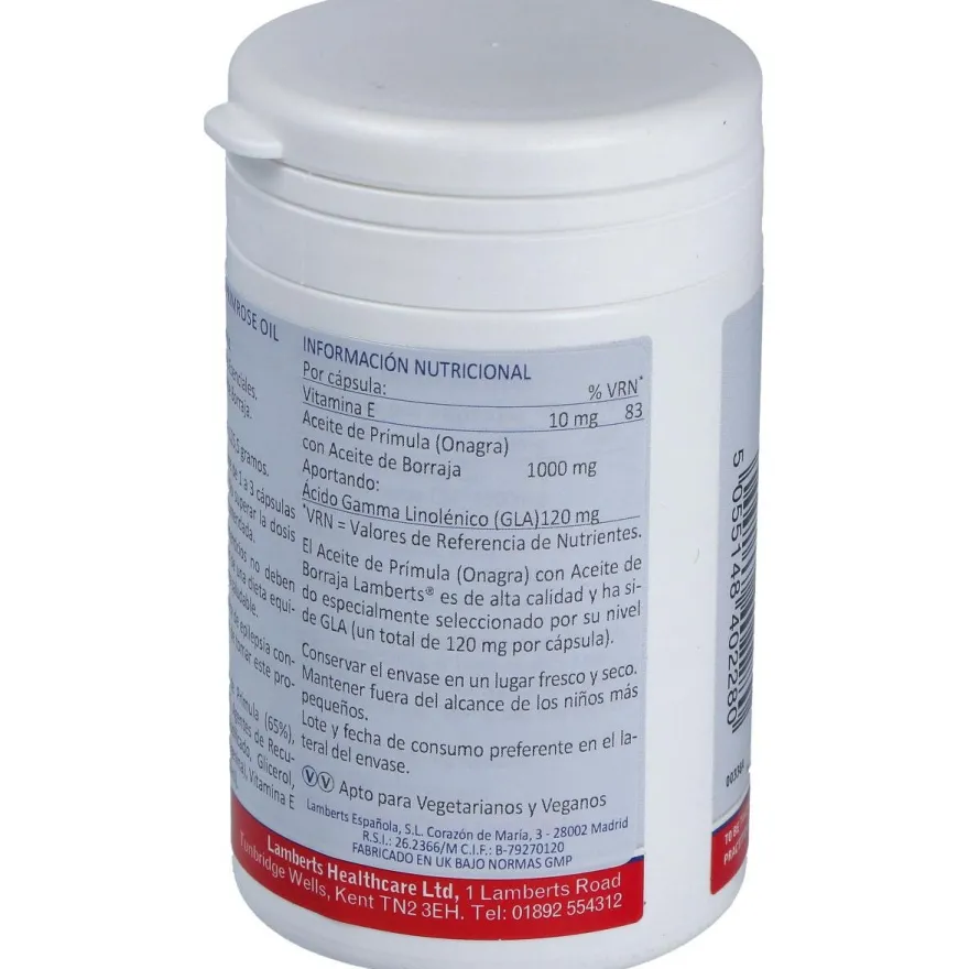 Lamberts Aceite Primula Extra Alta Potencia Con Borraja 1000Mg 9