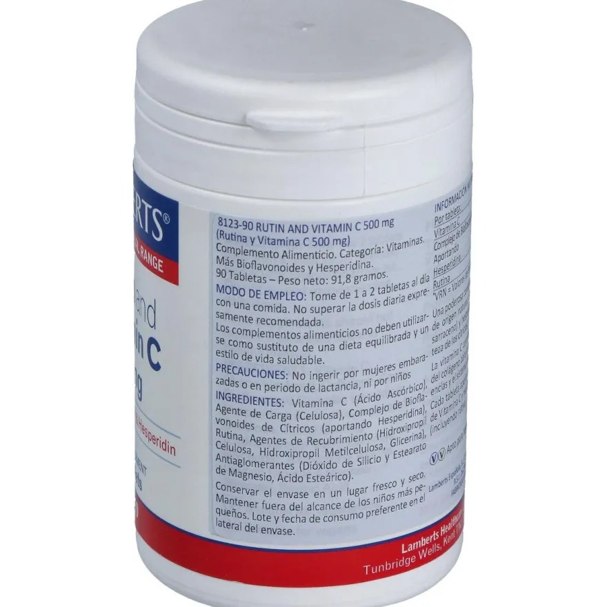 Lamberts Rutina Y Vitamina C 500Mg + Bioflavonoides 90 Comprimid