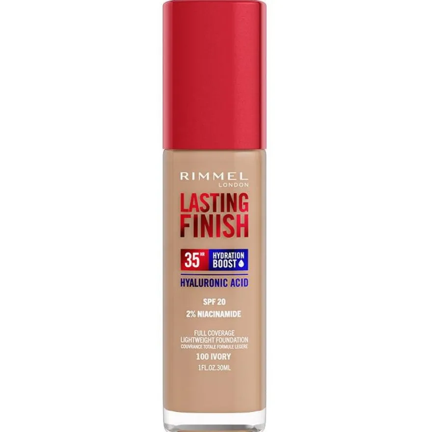 Lasting Finish Hydration Boost 35hr Spf20 100 Ivory 30ml - Rimmel