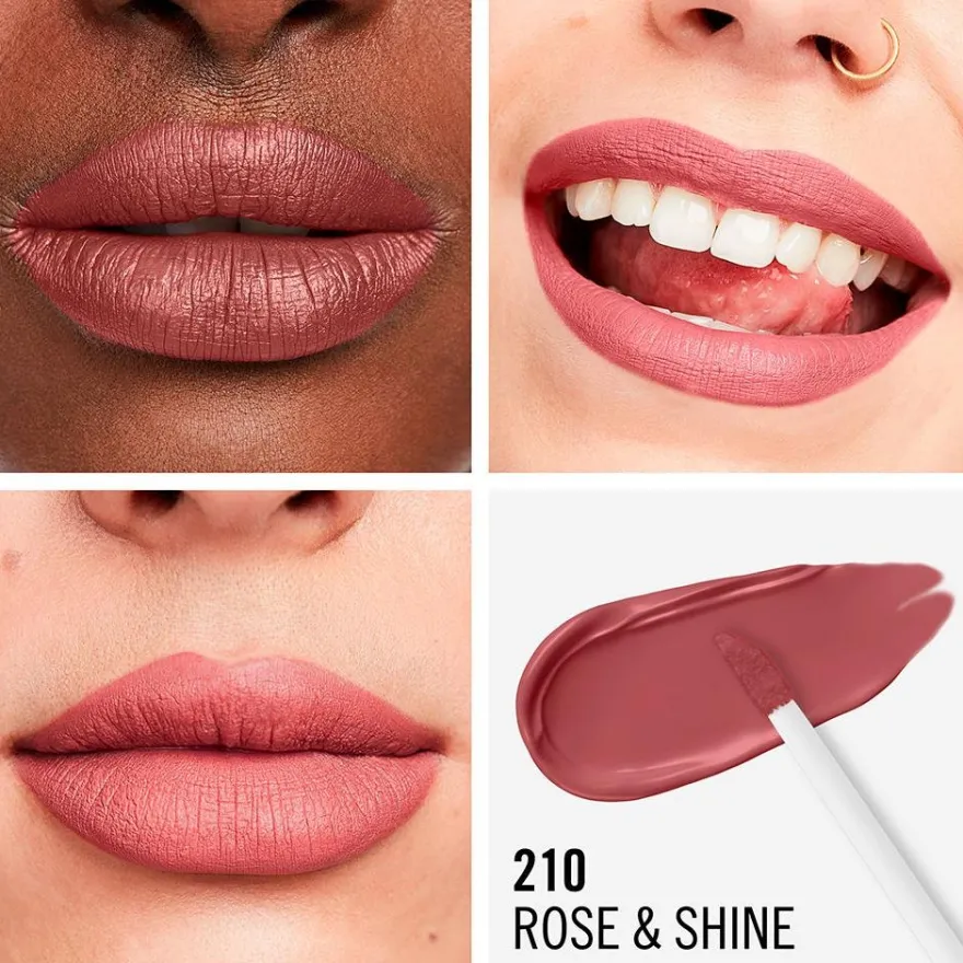 Lasting Mega Matte Liquid Lip Colour 210 Rose y Shine 7.4ml - Rimmel