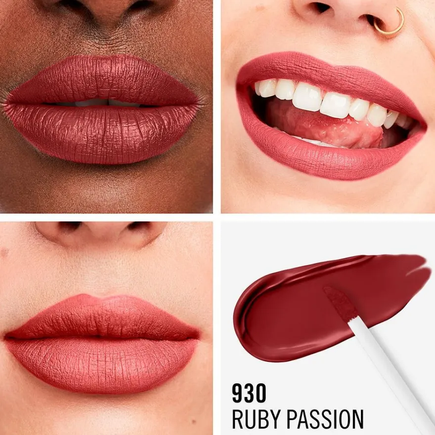 Lasting Mega Matte Liquid Lip Colour 930 Ruby Passion 7.4ml - Rimmel