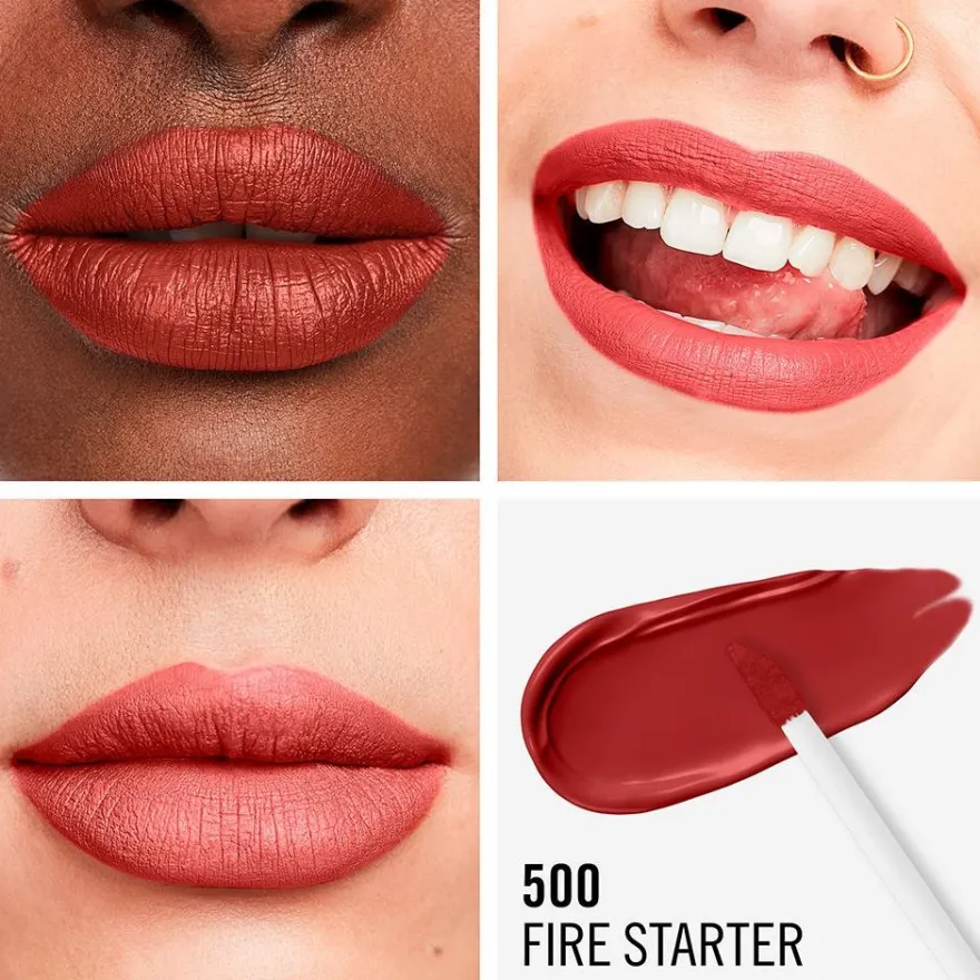 Lasting Mega Matte Liquid Lip Colour 500 Fire Starter 7.4ml - Rimmel