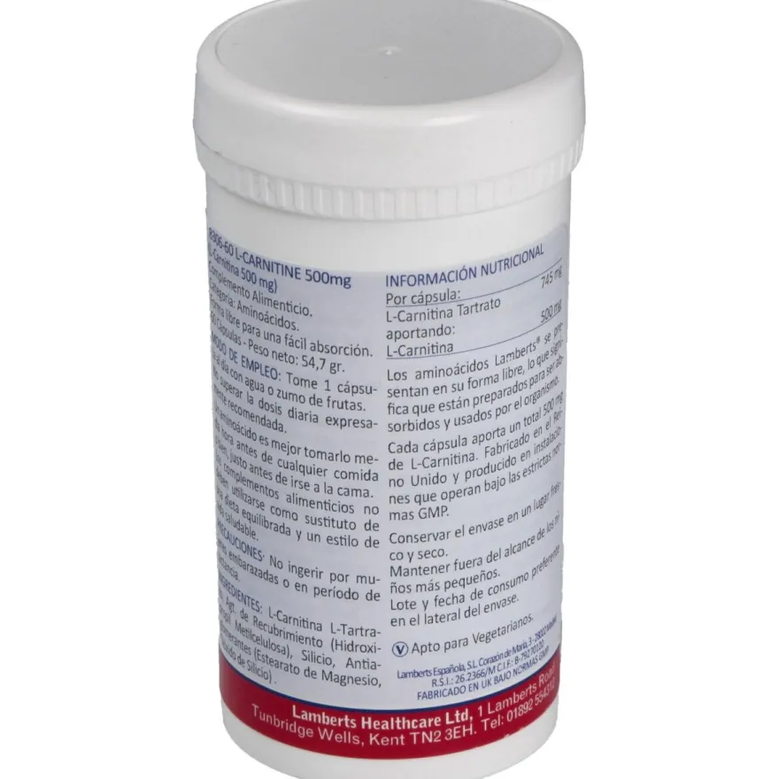 L - Carnitine 500mg 60caps - Lamberts