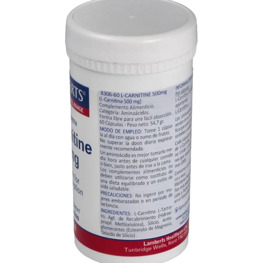 L - Carnitine 500mg 60caps - Lamberts