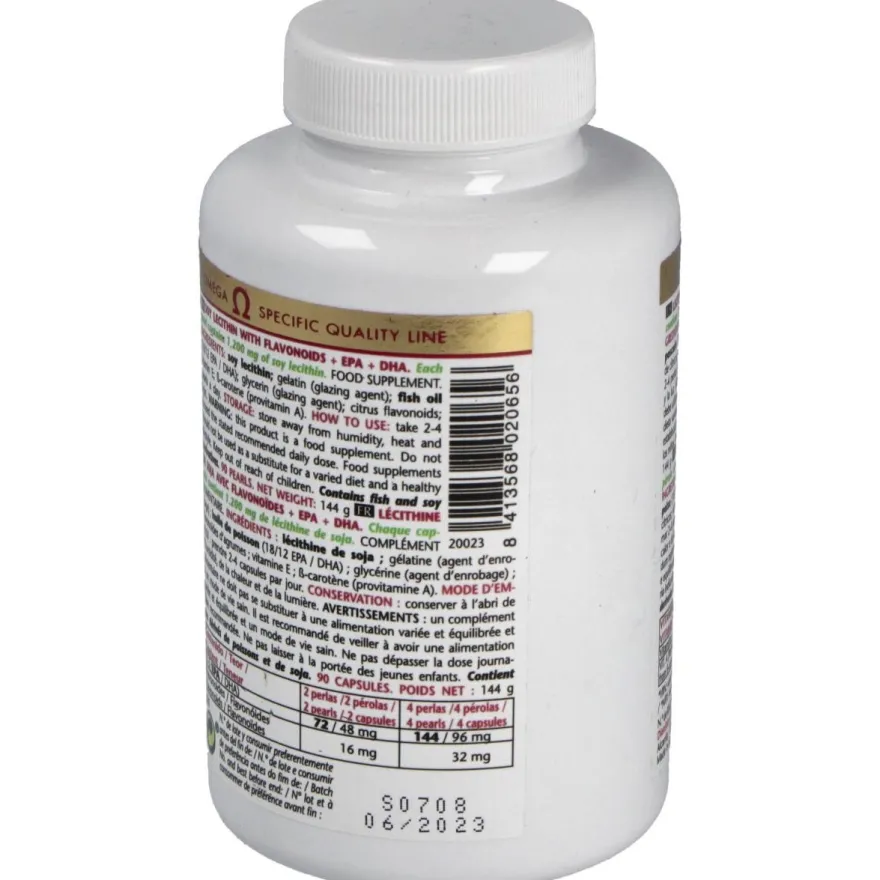 Lecitina de Soja con Flavonoides 1200mg.90perlas - Intersa
