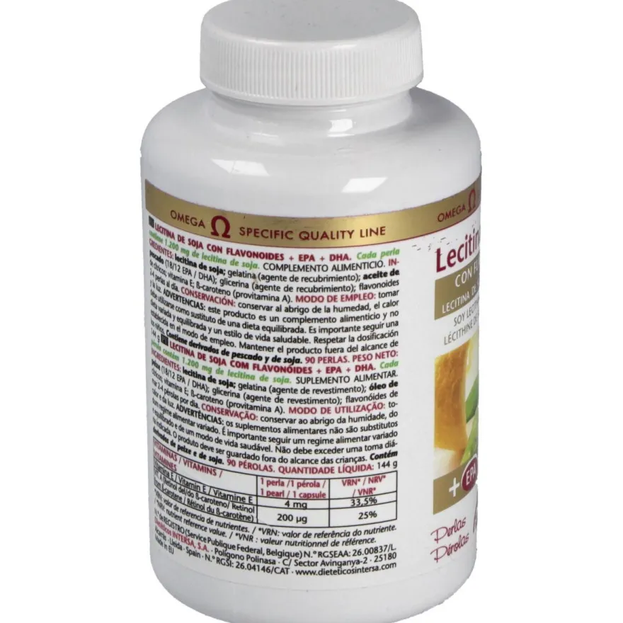 Lecitina de Soja con Flavonoides 1200mg.90perlas - Intersa