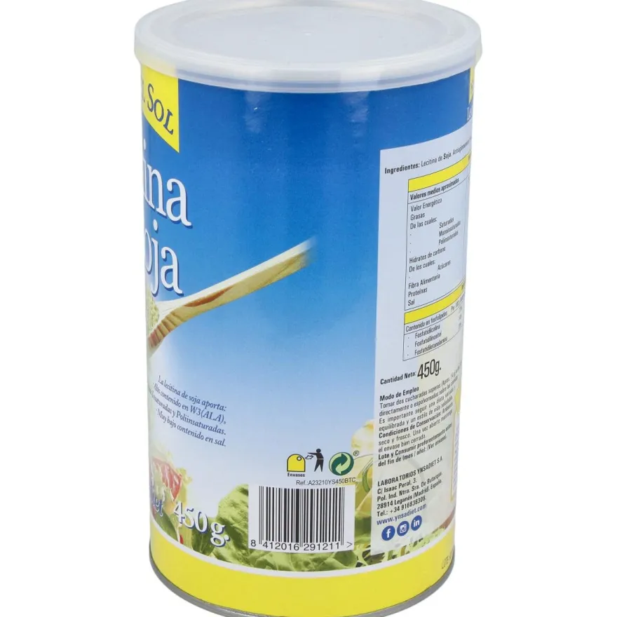 Lecitina de Soja Granulada 450gr.gmo Hijas del Sol - Ynsadiet