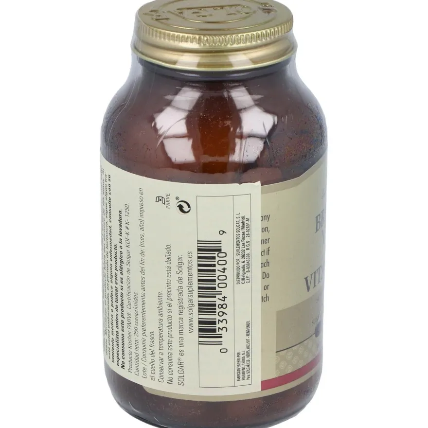 Levadura de Cerveza con Vitamina B12 250comp - Solgar