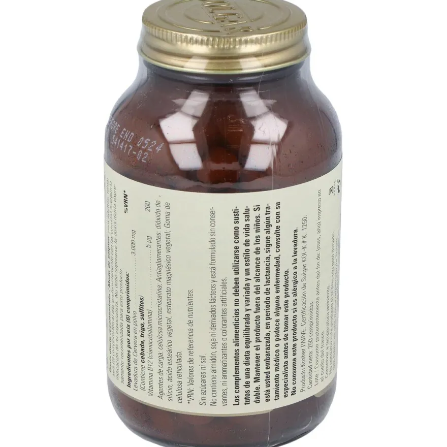 Levadura de Cerveza con Vitamina B12 250comp - Solgar