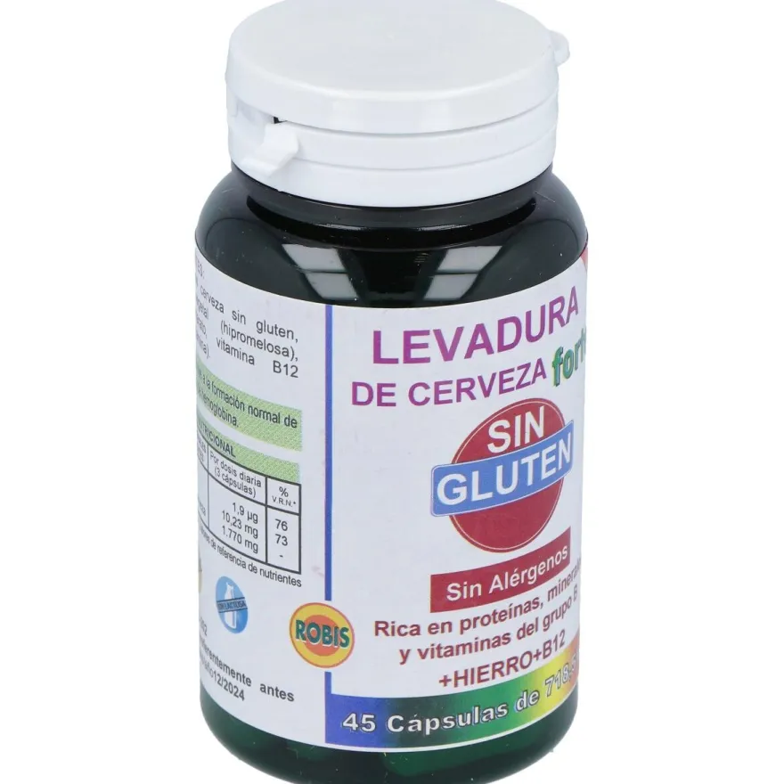 Levadura de Cerveza Forte sin Gluten 45cap - Robis