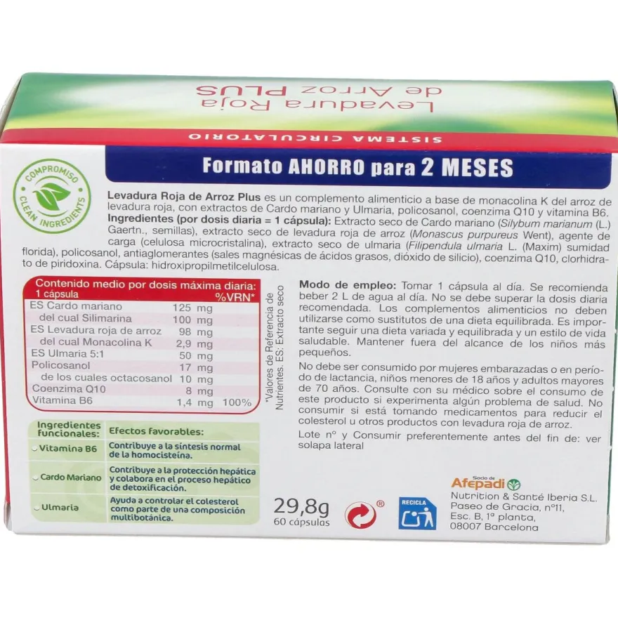 Levadura Roja de Arroz Plus 60cap - Dietisa