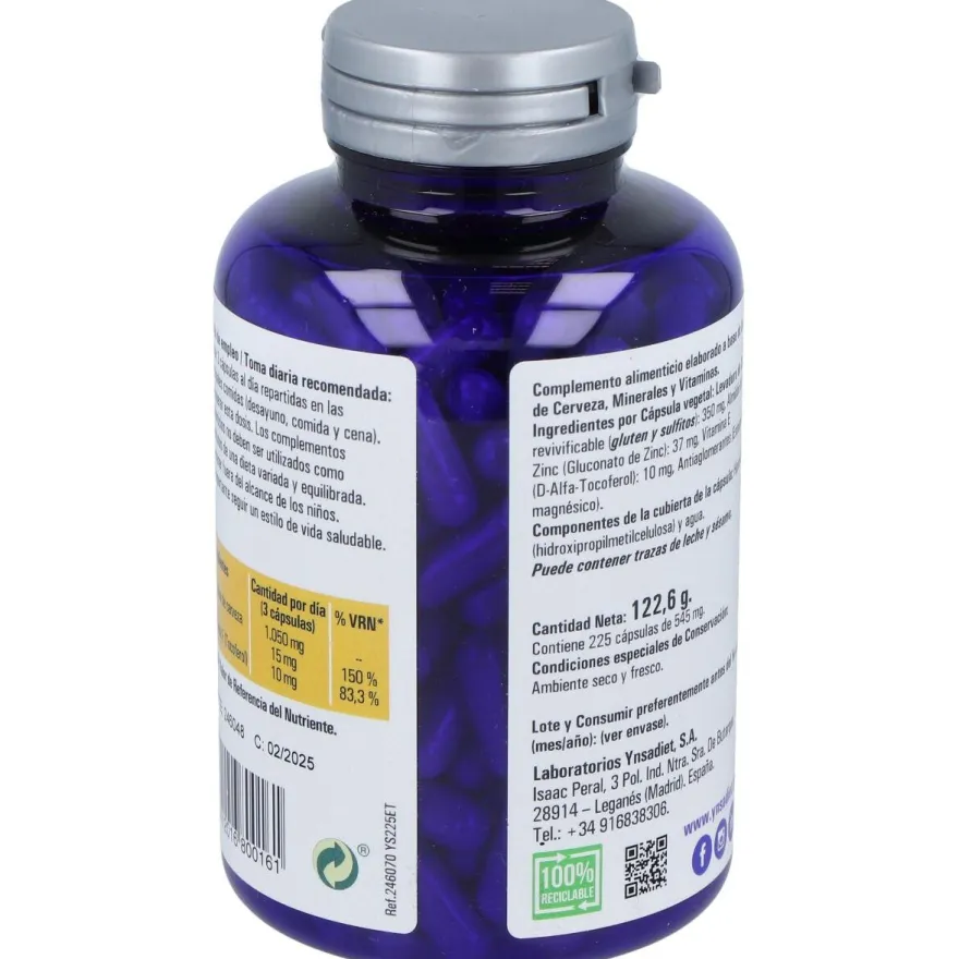 Levazinc (Levadura De Cerveza Viva) 350Mg. 225Cap.