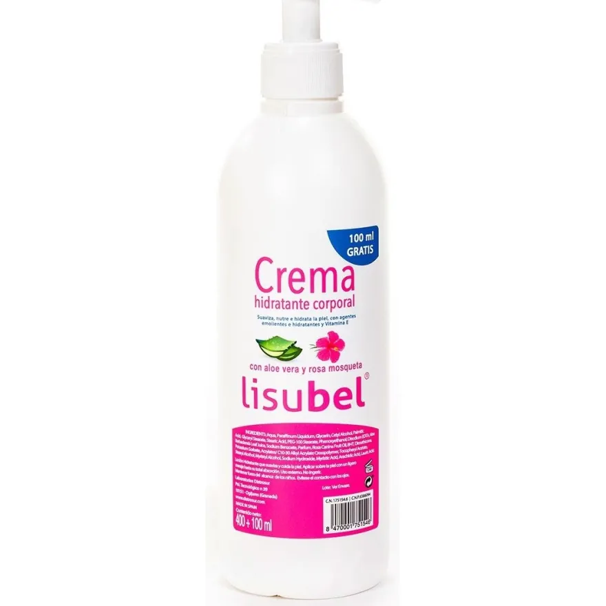 Lisubel Crema Hidratante Corporal, 400 Ml