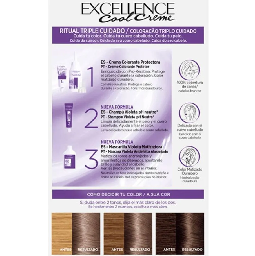 L'oréal Paris Excellence 7.11 Rubio Ceniza Intenso 192ml - L'oral