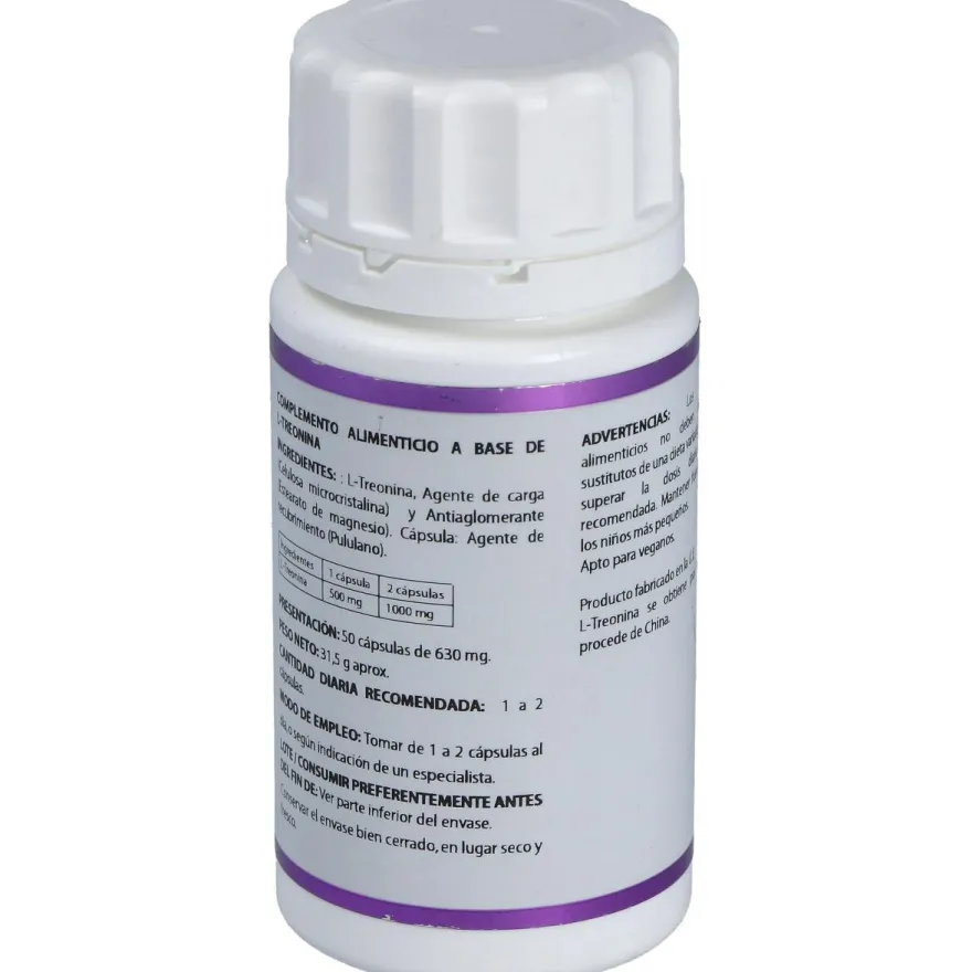 L - Treonina 500mg 50caps - Equisalud