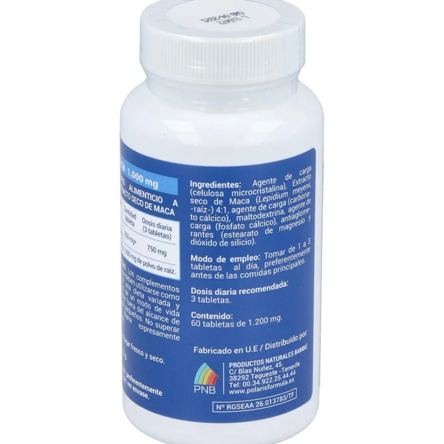 Maca 1000mg 60 Tabletas - Polaris