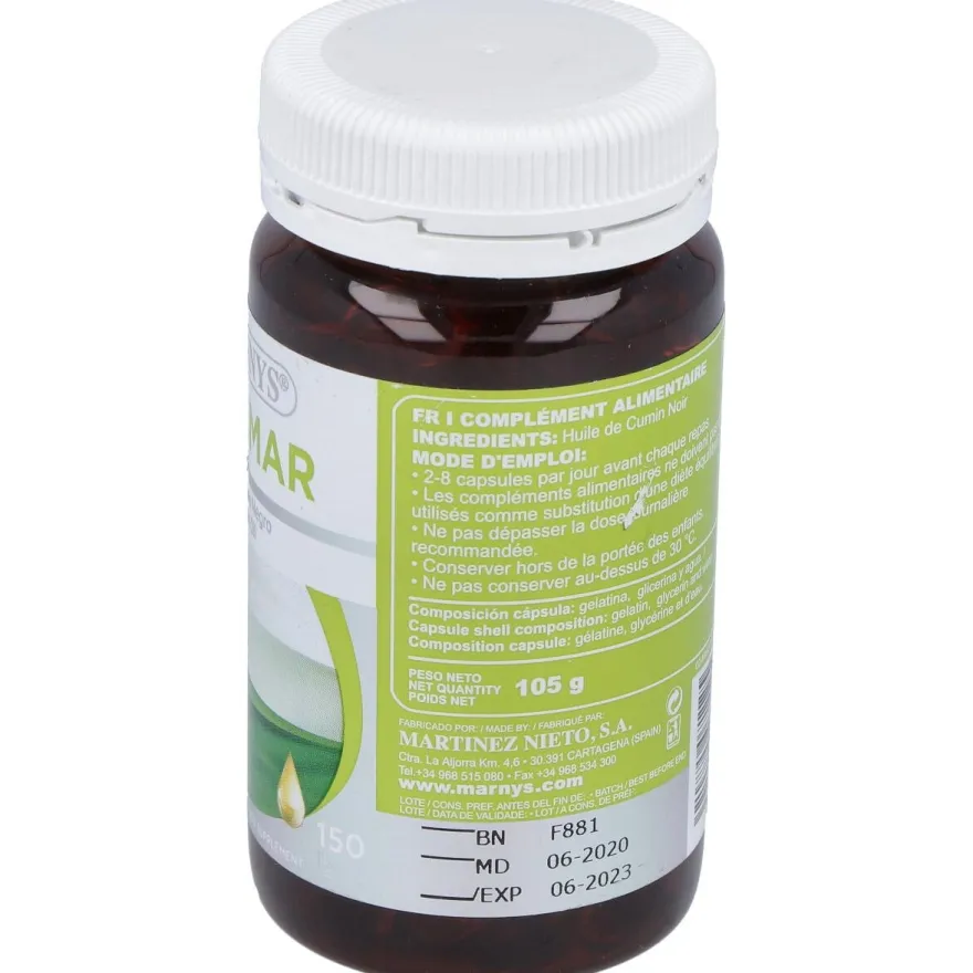Marnys Cuminmar Aceite De Comino Negro 150Caps