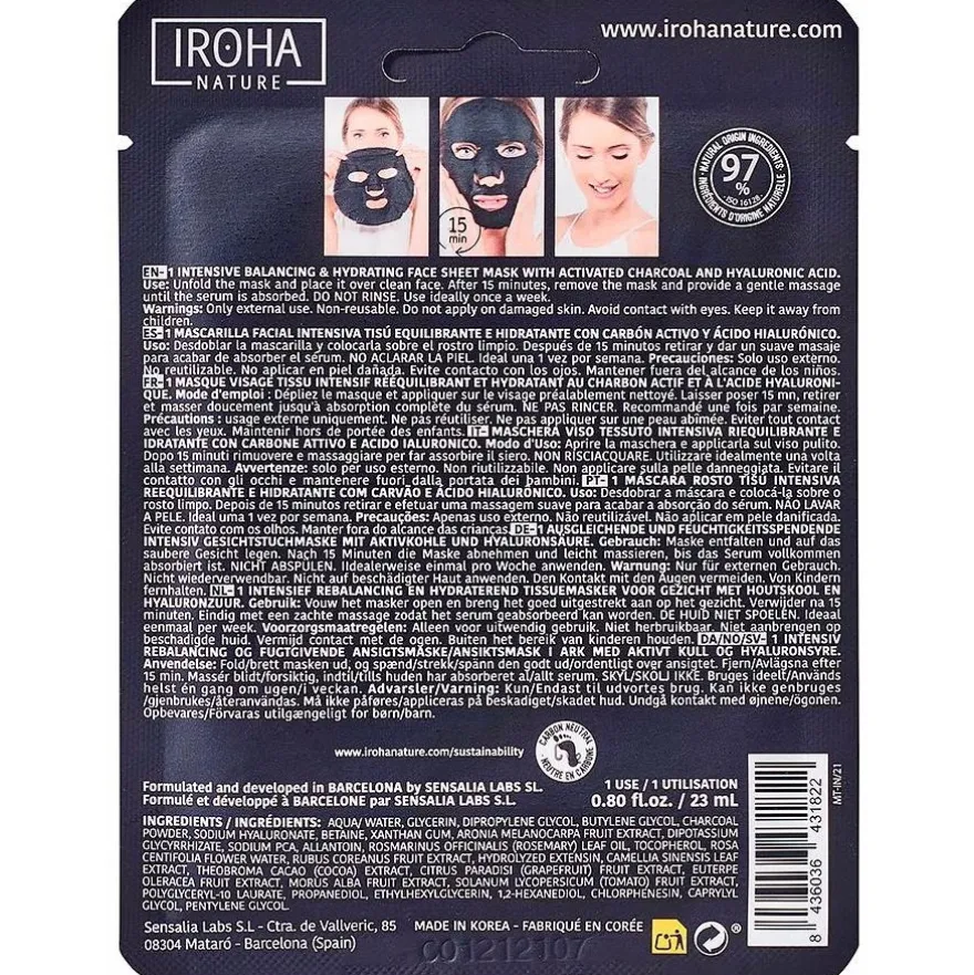 Mascarilla Carbón Detox e Hidrantante 20ml - Iroha Nature