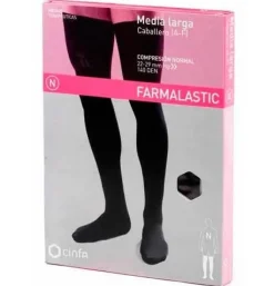 Media Caballero Larga (A-F) Compresion Normal - Farmalastic Silicona (2 Unidades Talla Extragrande)