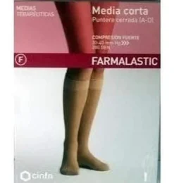 Media Corta (A-D) Compresion Normal - Farmalastic (Talla Mediana Color Negro)
