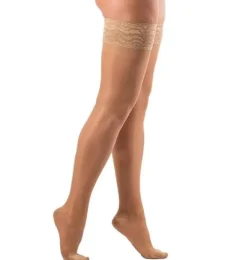 Media Larga (A-F) Compresion Ligera Blonda Silicona - Medilast Fresh (Talla Pequeña Color Beige)