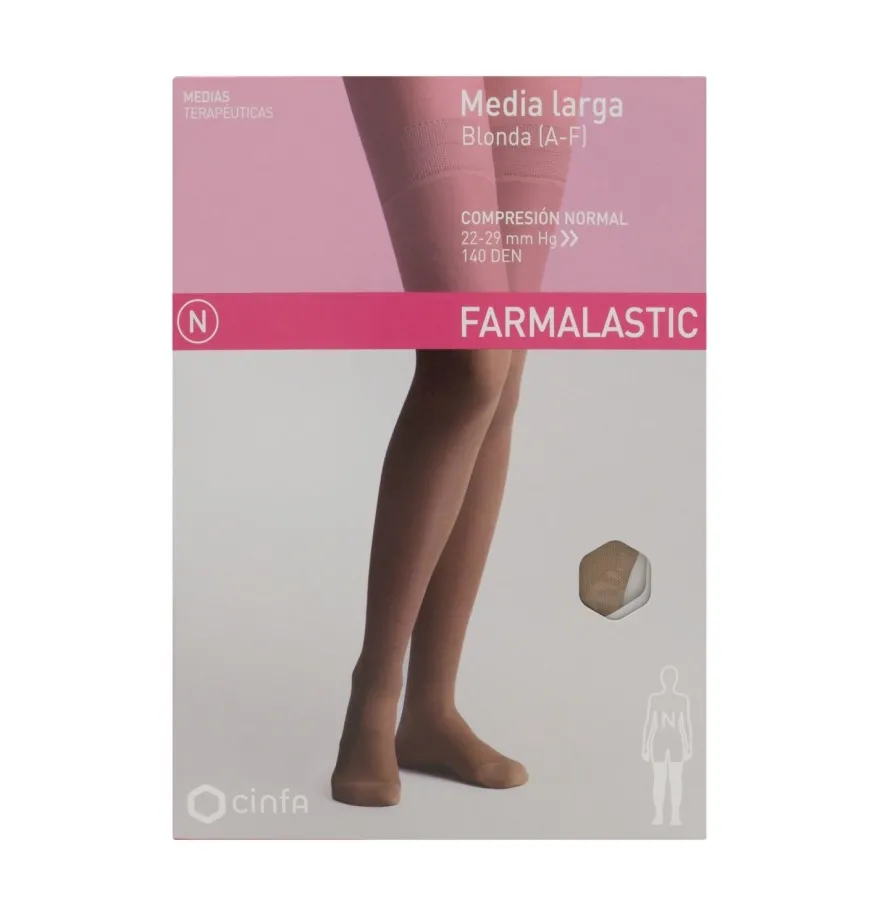 Media Larga (a - F) Compresion Normal - Farmalastic Blonda (talla Pequeña Color Camel) - Cinfa S a