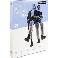 Medilast Calcetín Corto Para Fascitis Plantar Color Negro Talla L, 1 Ud