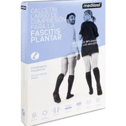 Medilast Calcetín Largo Para Fascitis Plantar Color Negro Talla M, 1 Ud