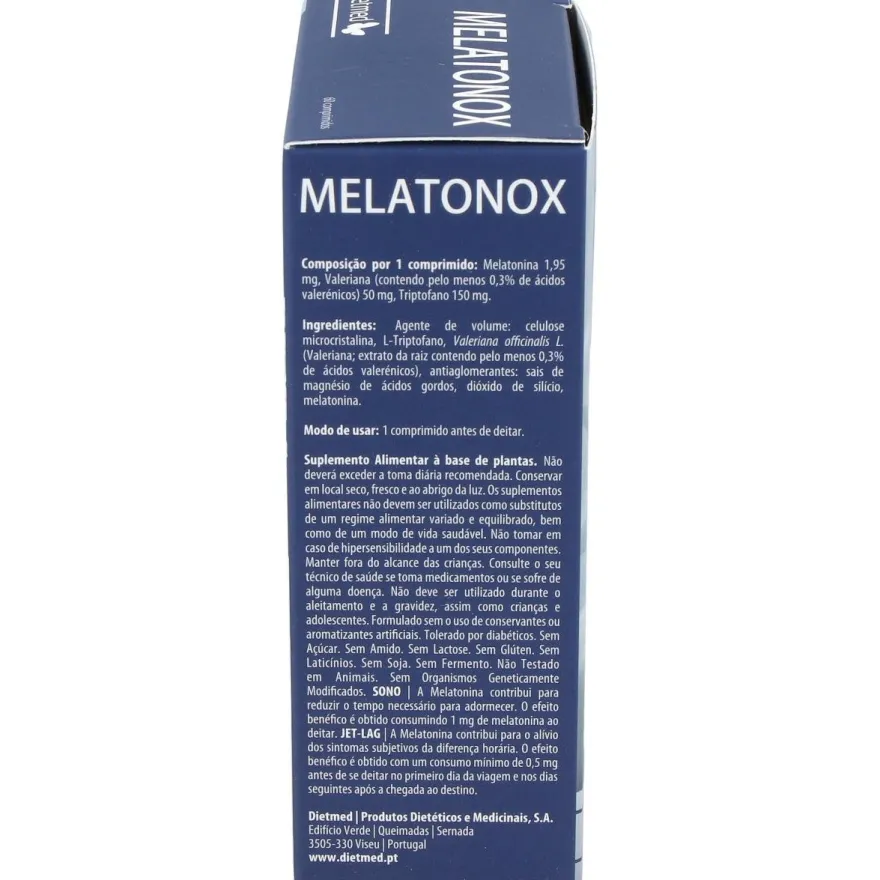 Melatonox Melatonina Valeriana y Triptofano 60comp - Dietmed
