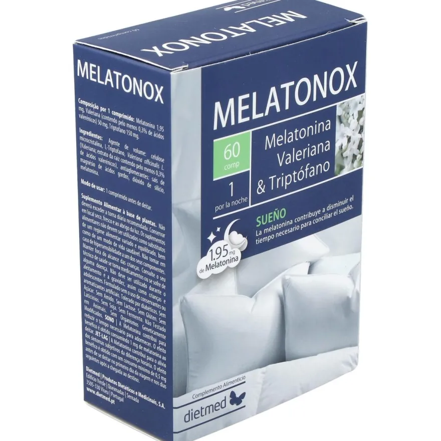 Melatonox Melatonina Valeriana y Triptofano 60comp - Dietmed