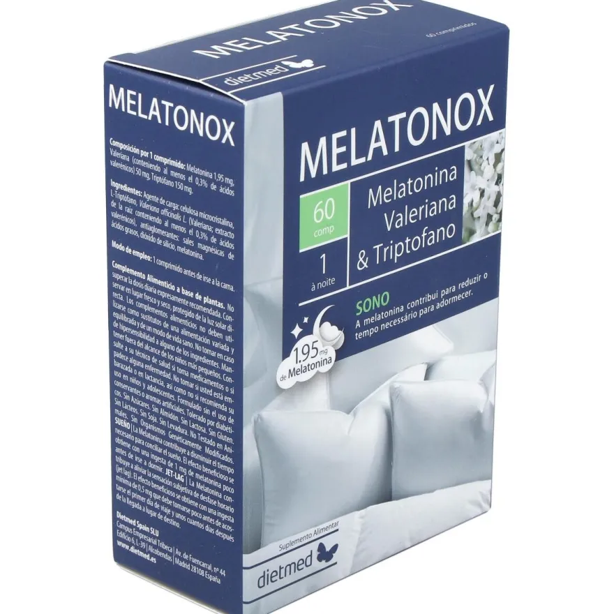 Melatonox Melatonina Valeriana y Triptofano 60comp - Dietmed