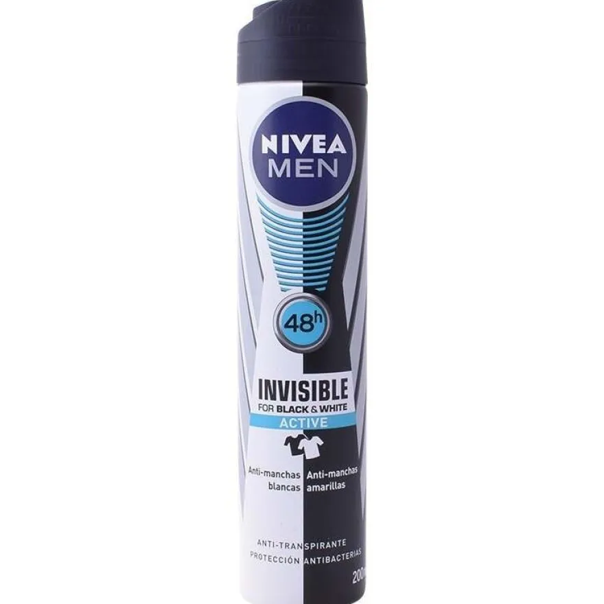Men Black y White Active Desodorante Vaporizador 200 ml - Nivea