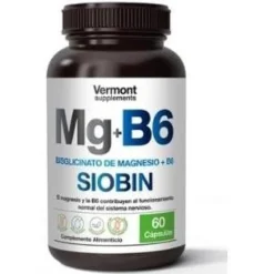 Mg+b6 Siobin Bisglicinato de Magnesio+b6 60cap - Vermont Supplements