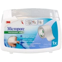 Micropore Portarollo Esparadrapo Papel Blanco 7,5m X 2,5cm - Esparadrapo