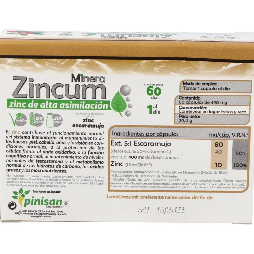 Minera Zincum 60caps - Pinisan