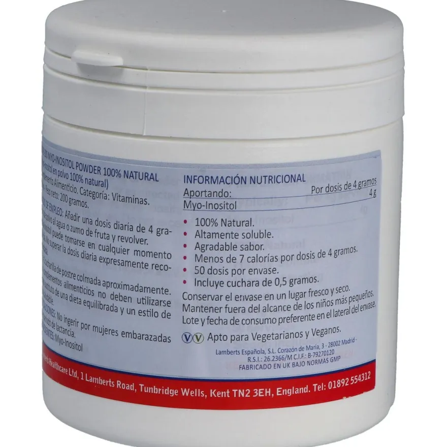 Myoinositol Polvo 100% Natural 200gr - Lamberts