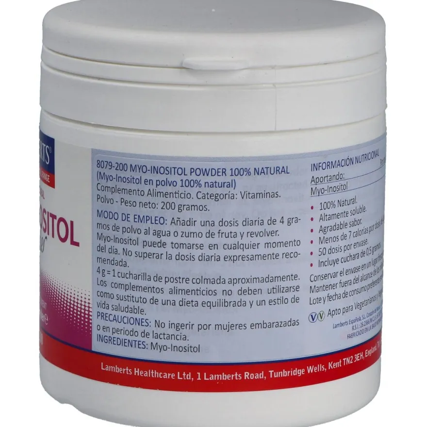 Myoinositol Polvo 100% Natural 200gr - Lamberts