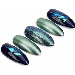 Nail Addict Premium Uñas Green Glitter Chrome 24uds - Ardell