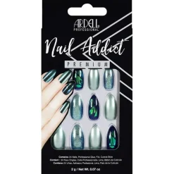 Nail Addict Premium Uñas Green Glitter Chrome 24uds - Ardell