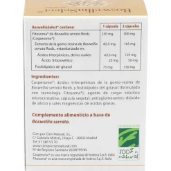 100% Natural Boswellia Select 60cáps - Cien por Cien Natural