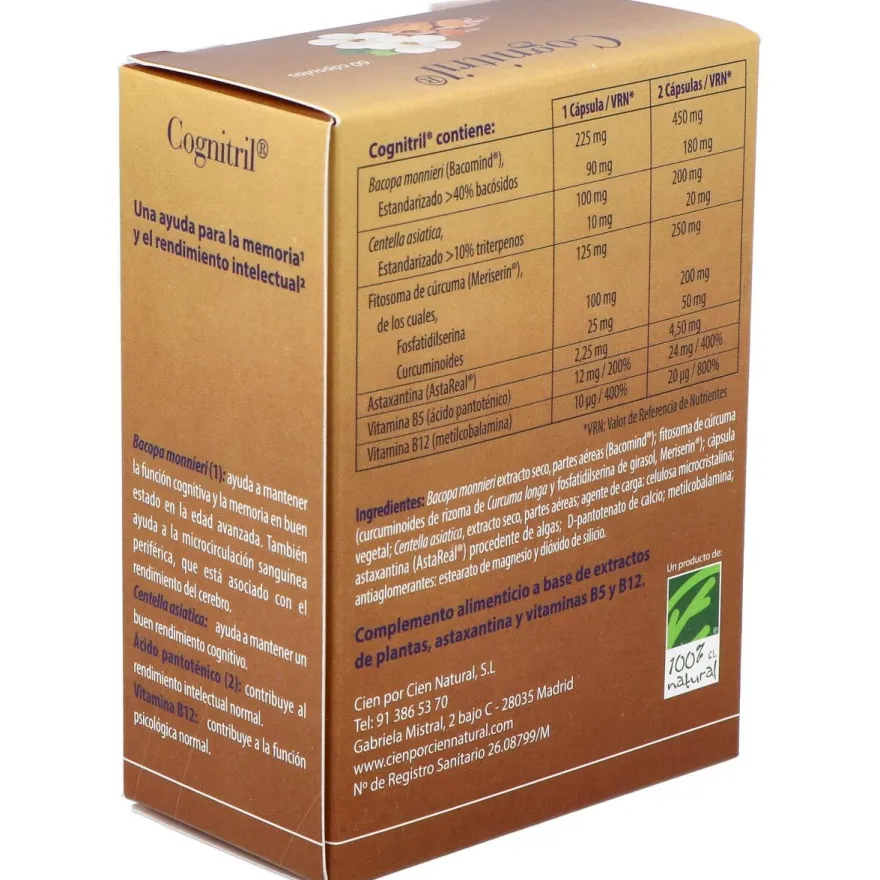100% Natural Cognitril 60 Cápsulas