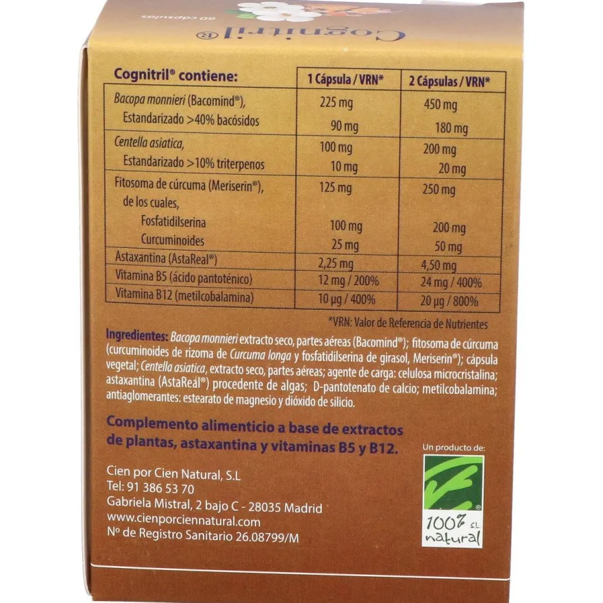 100% Natural Cognitril 60 Cápsulas