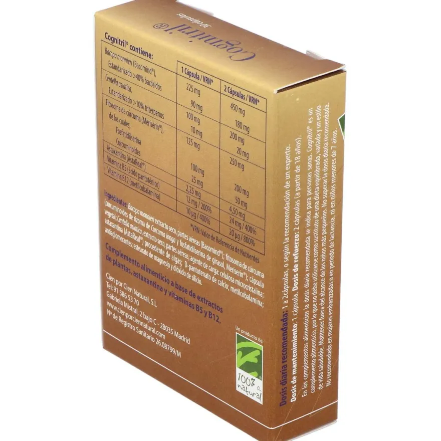 100% Natural Cognitril 30 Cápsulas