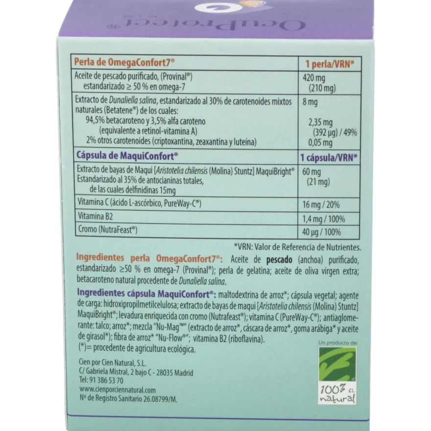 100% Natural Ocuprotect 30 Cápsulas +30 Cápsulas - Cien por Cien Natural