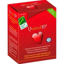 100% Natural Quinol 10 30 Cápsulas de 100mg de Ubiquinol - Cien por Cien Natural