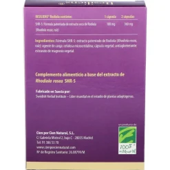 100% Natural Resiliens Rodiola 40 Cápsulas - Cien por Cien Natural